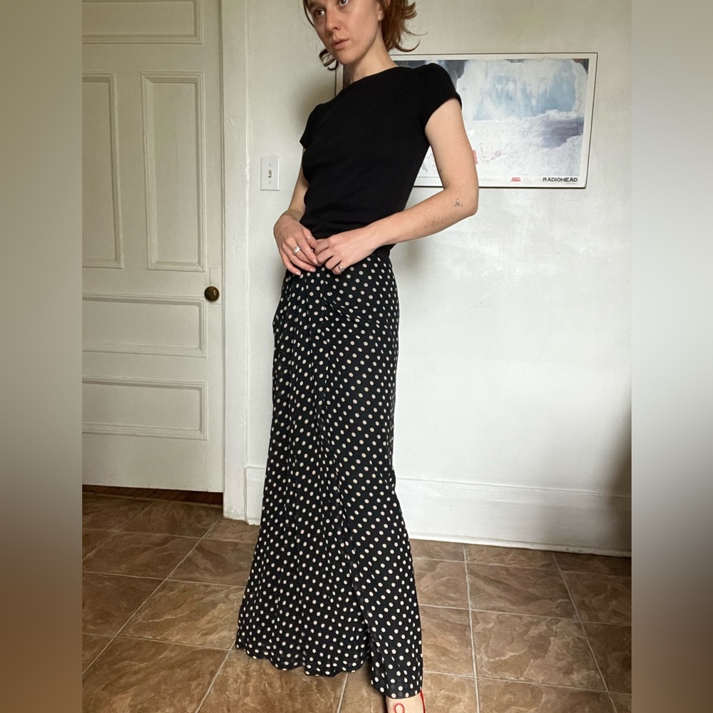 100% Silk Polka Dot Skirt